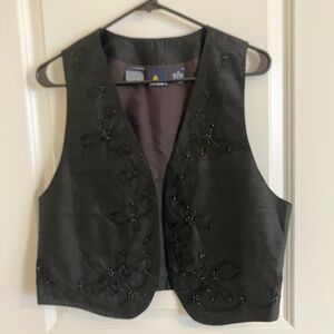 Women's Black Vest with Attractive Embellishments